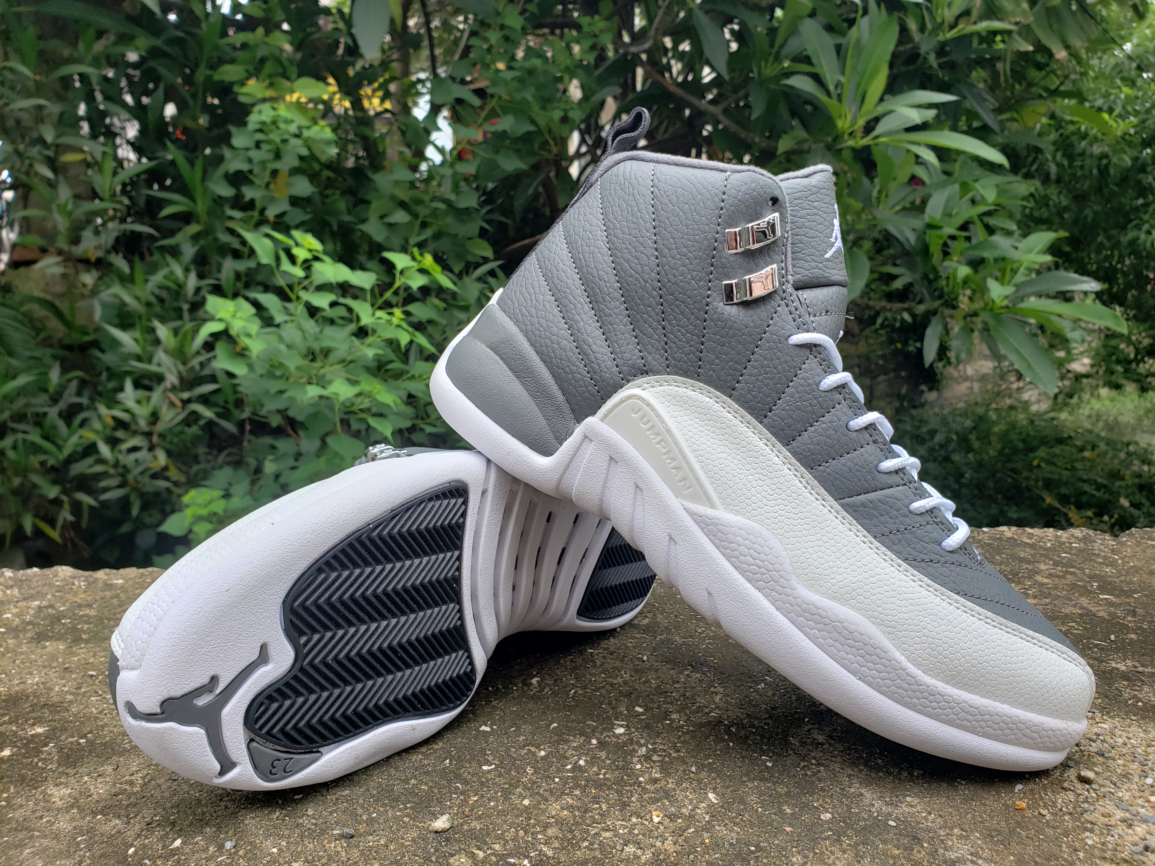 New 2022 Air Jordan 12 Retro Grey White Shoes - Click Image to Close